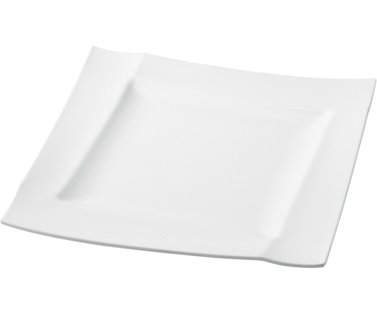 福井クラフト メラミン 25.4 正角折目平皿 白グロス 51025740 1個（ご注文単位1個）【直送品】