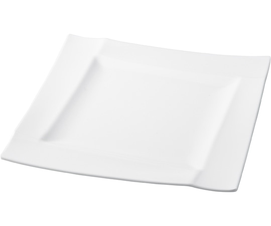 福井クラフト メラミン 30.5 正角折目平皿 白グロス 51025090 1個（ご注文単位1個）【直送品】
