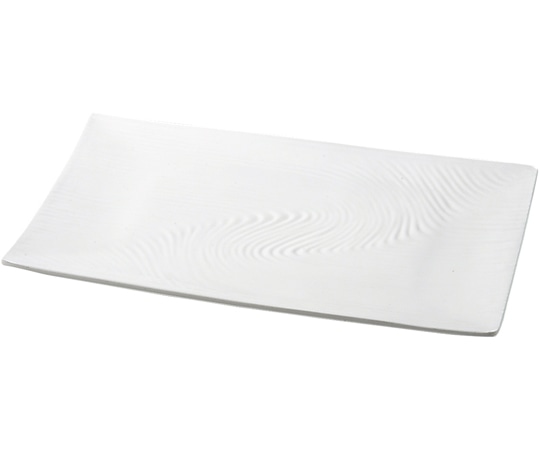 福井クラフト メラミン 35.0 雅波筋目長角皿 白グロス 51024995 1個（ご注文単位1個）【直送品】