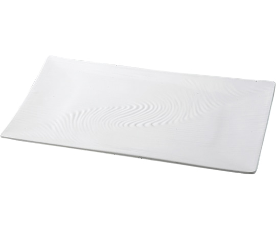 福井クラフト メラミン 39.4 雅波筋目長角皿 白グロス 51024900 1個（ご注文単位1個）【直送品】