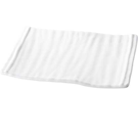 福井クラフト 28.5 ナタ目長角皿 白グロス 51025060 1個（ご注文単位1個）【直送品】