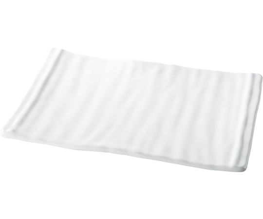 福井クラフト メラミン 34.2 ナタ目長角皿 白グロス 51025070 1個（ご注文単位1個）【直送品】