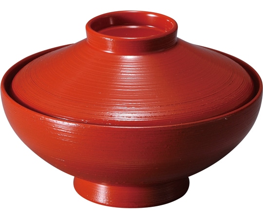 福井クラフト TM平富士吸物椀 朱刷毛目・内柿朱 31006700 1個（ご注文単位1個）【直送品】