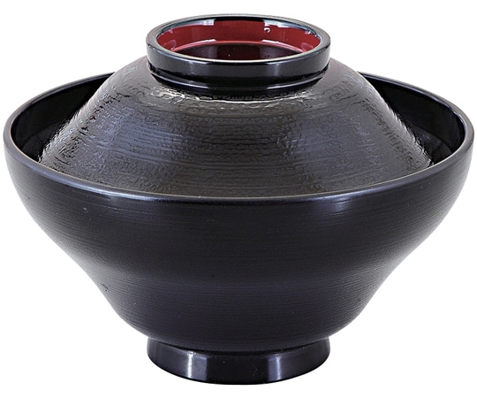 福井クラフト 耐熱4寸 富士型かすみ椀 黒刷毛高台内朱 内黒 31005140 1個（ご注文単位1個）【直送品】