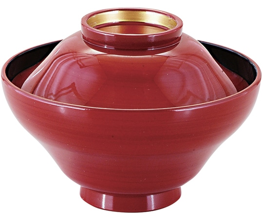 福井クラフト 耐熱4寸 富士型かすみ椀 紅ライン高台内金 内黒 31005170 1個（ご注文単位1個）【直送品】