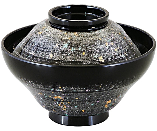 福井クラフト 耐熱4寸 富士型かすみ椀 銀光彩ぼかし 内黒 31005150 1個（ご注文単位1個）【直送品】