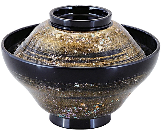 福井クラフト 耐熱4寸 富士型かすみ椀 金光彩ぼかし 内黒 31005160 1個（ご注文単位1個）【直送品】