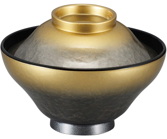 福井クラフト 耐熱4寸 富士型かすみ椀 黄金富士 内黒 80516783 1個（ご注文単位1個）【直送品】