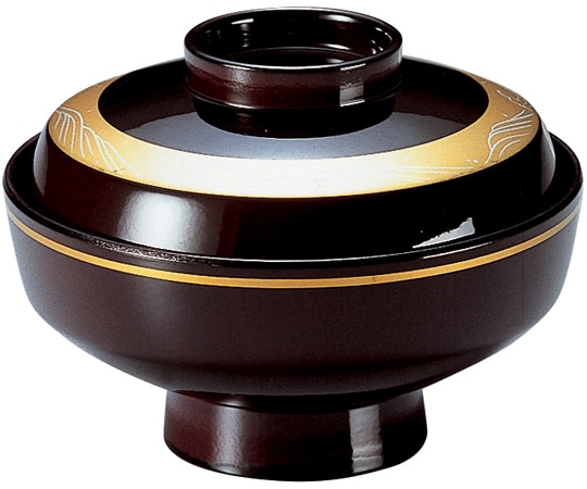 福井クラフト TM直天竜寺吸物椀 溜金帯波 32601650 1個（ご注文単位1個）【直送品】