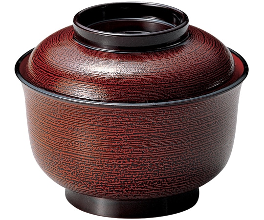 福井クラフト TA4寸 耐熱千鳥椀 溜羽毛目内朱 38012080 1個（ご注文単位1個）【直送品】