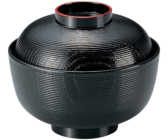 福井クラフト 4寸 千筋ケヤキ吸物椀 黒天朱 32015620 1個（ご注文単位1個）【直送品】