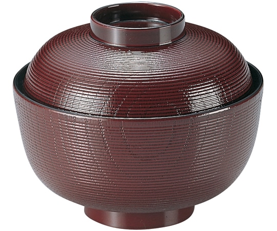 福井クラフト 4寸 千筋ケヤキ吸物椀 溜 32015630 1個（ご注文単位1個）【直送品】