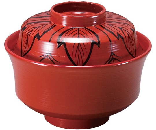 福井クラフト 耐熱新4寸 朱刷毛目吉野 内朱 33023760 1個（ご注文単位1個）【直送品】