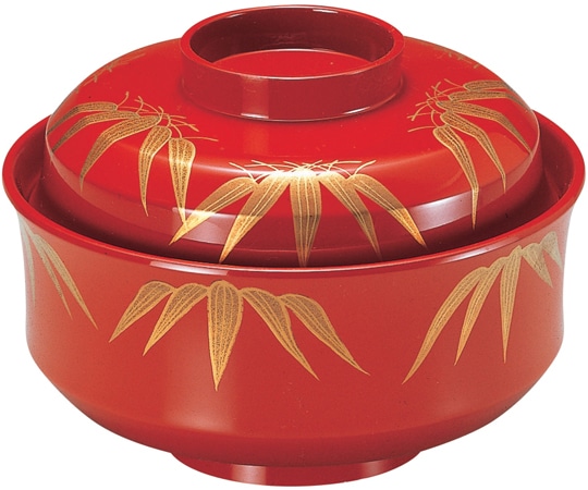 福井クラフト 耐熱4.5寸 天竜寺椀 朱/笹ちらし 内朱 33500760 1個（ご注文単位1個）【直送品】
