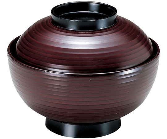 福井クラフト 耐熱4.5寸 乱引雑煮椀(蓋親)溜ツバ黒 内黒 33500530 1個（ご注文単位1個）【直送品】