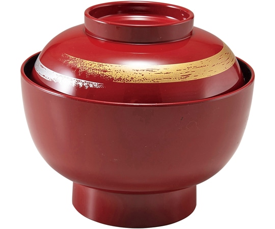 福井クラフト 耐熱4.5寸 雑煮椀 朱/かすり 内黒 33710910 1個（ご注文単位1個）【直送品】