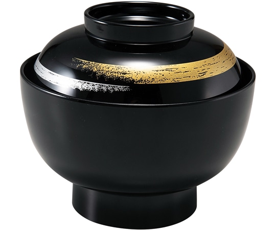 福井クラフト 耐熱4.5寸 雑煮椀 黒/かすり 内黒 33710920 1個（ご注文単位1個）【直送品】