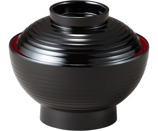 福井クラフト 平筋雑煮椀 黒無地内朱 30048320 1個（ご注文単位1個）【直送品】