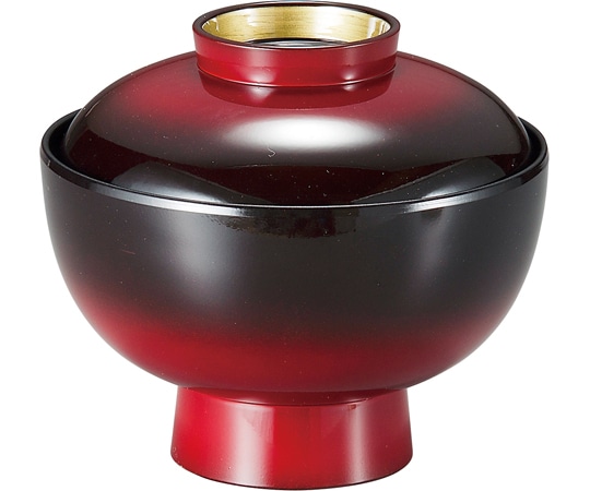 福井クラフト 4.2寸 雑煮椀 朱ぼかし高台内金 37002050 1個（ご注文単位1個）【直送品】