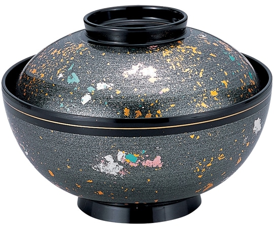 福井クラフト 耐熱4.5寸 仙才雑煮椀 銀光彩高台内金ライン 内黒 70000980 1個（ご注文単位1個）【直送品】