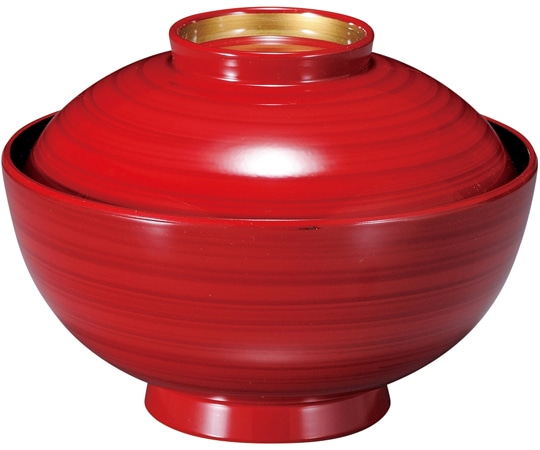 福井クラフト 耐熱4.5寸 仙才雑煮椀 紅ライン高台内金 内黒 31006790 1個（ご注文単位1個）【直送品】