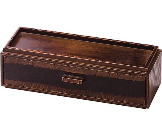 福井クラフト 木製荒彫カスター&箸箱(楊枝入れ付)栃 85914810 1個（ご注文単位1個）【直送品】