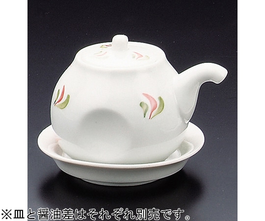 福井クラフト 陶)丸醤油差受皿赤絵露草 80501630 1個（ご注文単位1個）【直送品】