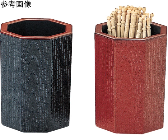 福井クラフト 八角木目楊枝入れ 黒天朱 90020830 1個（ご注文単位1個）【直送品】