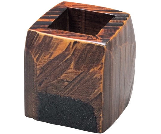 福井クラフト 木製5.5cm 角荒彫楊枝立て 栃塗 85915000 1個（ご注文単位1個）【直送品】