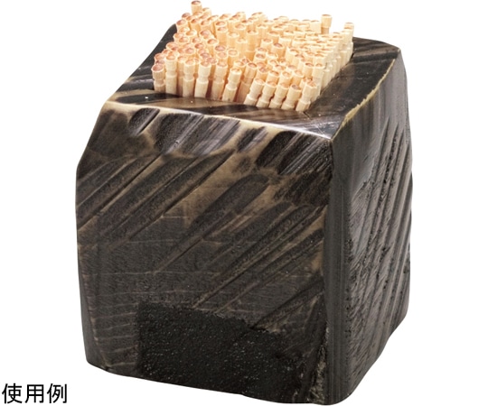 福井クラフト 木5.5cm 角荒彫楊枝立て よもぎ塗 85915010 1個（ご注文単位1個）【直送品】