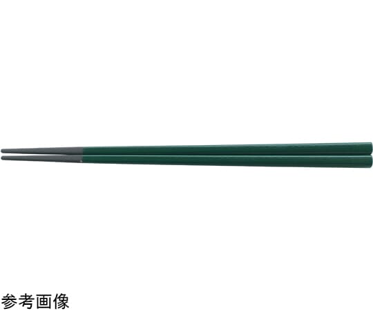 福井クラフト PBT22.5cm 四角木目箸 緑塗 90031262 1個（ご注文単位1個）【直送品】