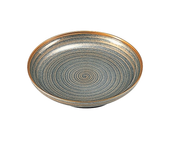 福井クラフト 8寸 冠皿 金駒筋グレーパール 53290110 1個（ご注文単位1個）【直送品】