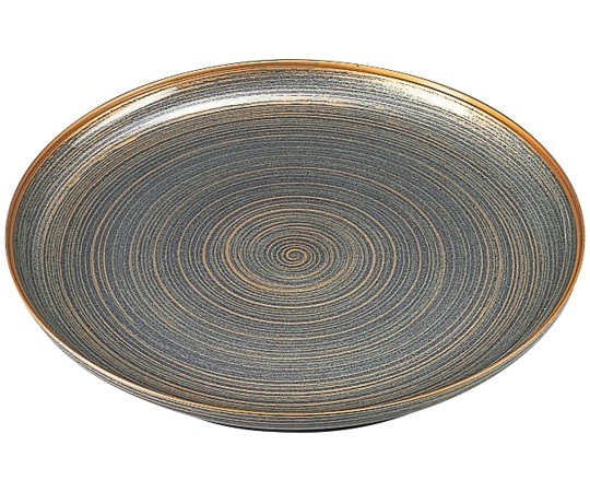 福井クラフト 尺4 冠皿 金駒筋 グレーパール 53290160 1個（ご注文単位1個）【直送品】