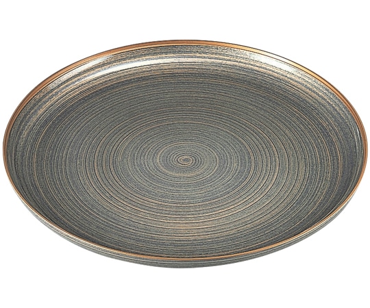 福井クラフト 尺6 冠皿 金駒筋グレーパール 53290170 1個（ご注文単位1個）【直送品】