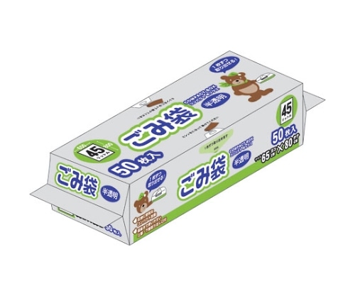 オルディ コンパクトボックスごみ袋 45L 半透明 1ケース(50枚×15パック) CB-45-50 1箱(ご注文単位1箱)【直送品】