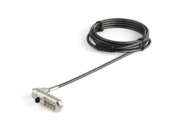 StarTech.com ノートパソコン盗難防止セキュリティワイヤーロック 2m Nano Saverスロット対応 4桁ダイヤル式ロック LTLOCKNANO 1個(ご注文単位1個)【直送品】