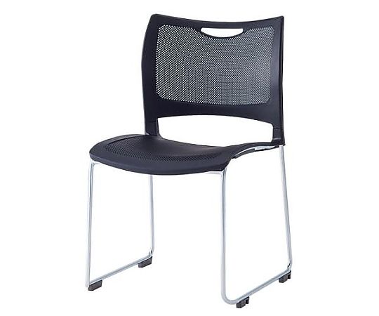 エスコ スタッキングチェアー(ブラック) EA956XF-12 1脚(ご注文単位1脚)【直送品】