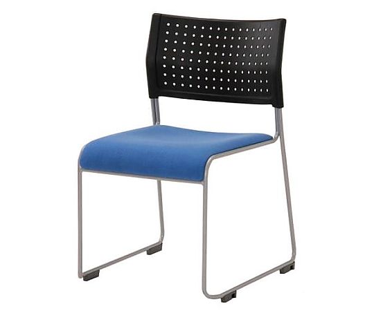 エスコ スタッキングチェアー(ブルー) EA956XF-13 1脚(ご注文単位1脚)【直送品】