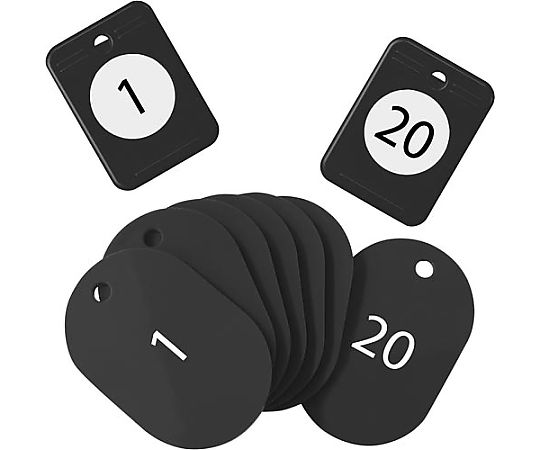 オープン工業 クロークチケット 1-20 黒 20セット入 BF-150-BK 1セット(ご注文単位1セット)【直送品】