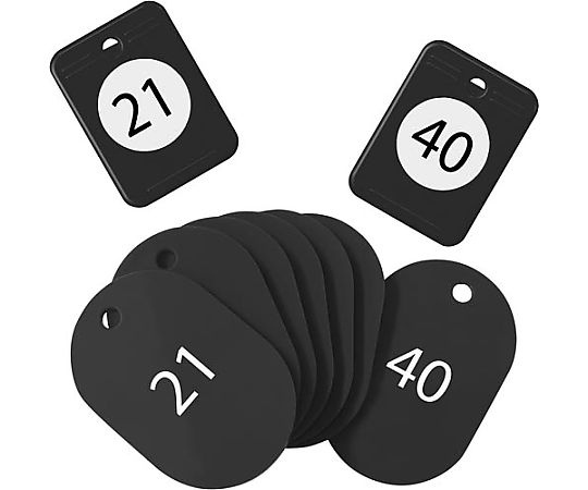 オープン工業 クロークチケット 21-40 黒 20セット入 BF-151-BK 1セット(ご注文単位1セット)【直送品】