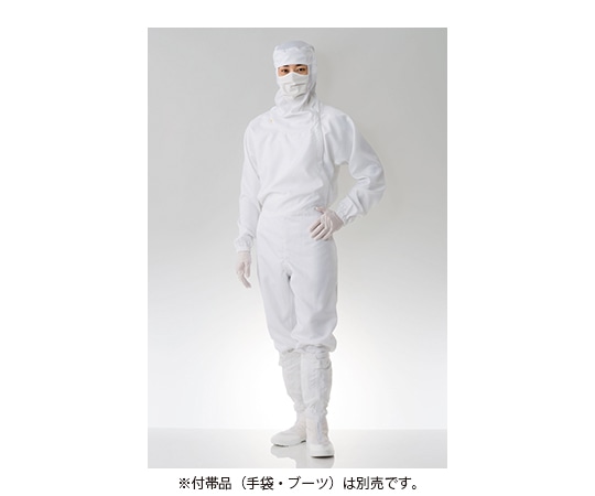 東洋リントフリー フード･マスク一体型ツナギ服 白 L FC143C-01 L 1枚 (ご注文単位1枚)【直送品】