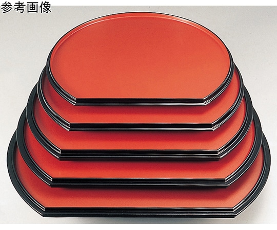 福井クラフト 尺4 新半月両面盆 朱乾漆/緑乾漆 15023840 1個（ご注文単位1個）【直送品】