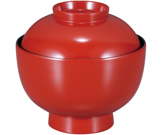 福井クラフト 耐熱3.5寸 丸駒椀 朱無地 内黒 31006270 1個（ご注文単位1個）【直送品】