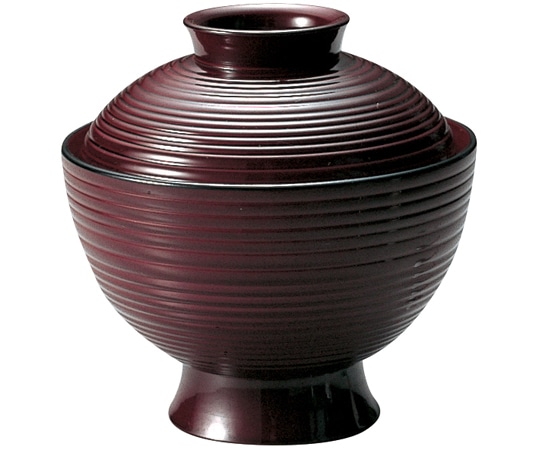 福井クラフト 耐熱3.5寸 千筋小吸物椀 溜 内朱 33020020 1個（ご注文単位1個）【直送品】