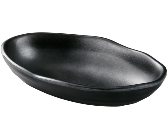 福井クラフト メラミン 14.2 ひねり舟型小鉢 黒マット 51024340 1個（ご注文単位1個）【直送品】