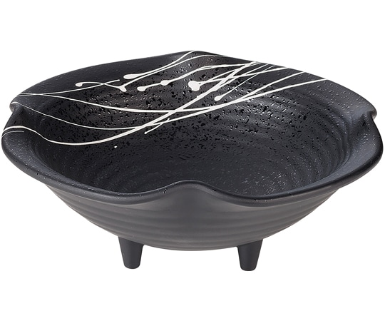 福井クラフト 5寸 花盛鉢 黒タタキ白乱糸 50023965 1個（ご注文単位1個）【直送品】