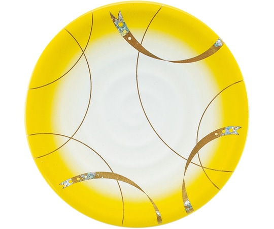 福井クラフト A)150渦巻き皿 イエロー リング 13000183 1個（ご注文単位1個）【直送品】
