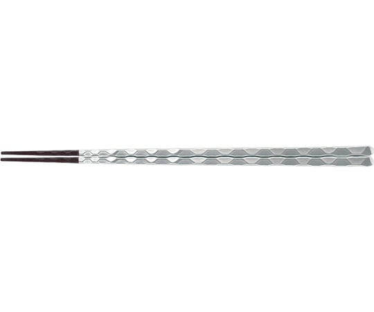 福井クラフト 235 細亀甲一刀彫箸 メタルシルバー先茶乾漆塗 60003380 1個（ご注文単位1個）【直送品】