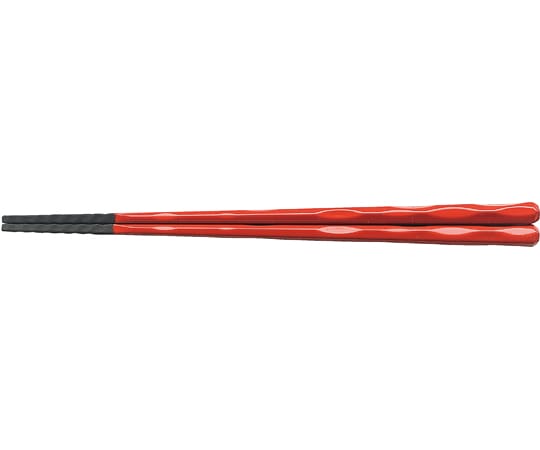 福井クラフト 23cm 六角一刀彫泉麺箸 漆調朱塗 62160780 1個（ご注文単位1個）【直送品】