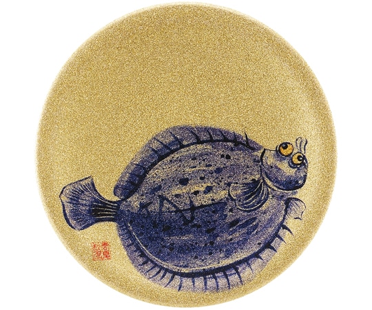 福井クラフト A150寿司皿 ゴールドパール カレイ 13000007 1個（ご注文単位1個）【直送品】